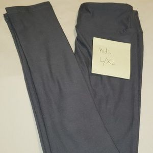 LULAROE KIDS L/XL SOLID GRAY LEGGINGS